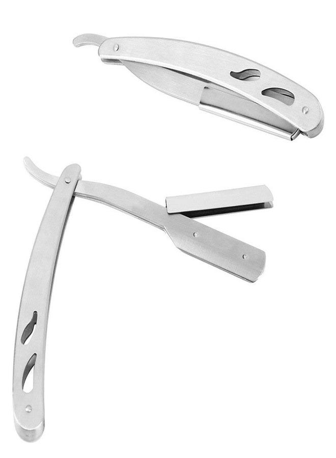 DANIAL® Stainless Steel Folding Shaving Razor Barber Salon Men Professional Steel Handle - Image 2